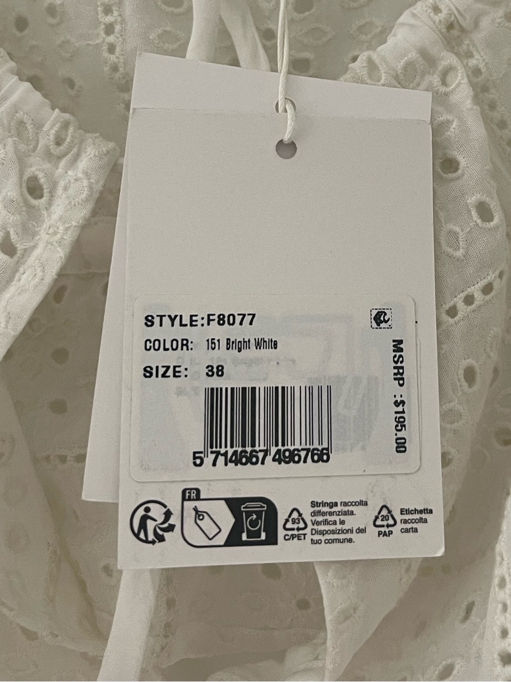 GANNI Light Broderie Anglaise Cropped Top - Picture 5 of 5